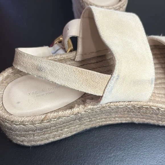 Rag & Bone Odyssey Suede Platform Wedge Espadrille Sandals - Picture 9 of 12